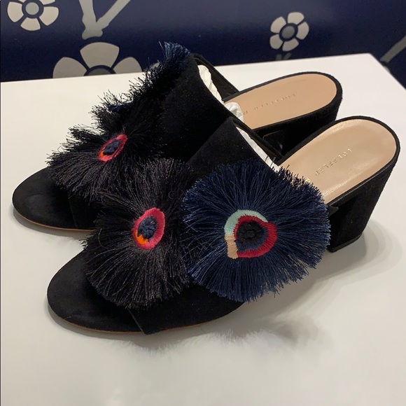 Loeffler Randal suede festive block heel mules - Picture 4 of 5